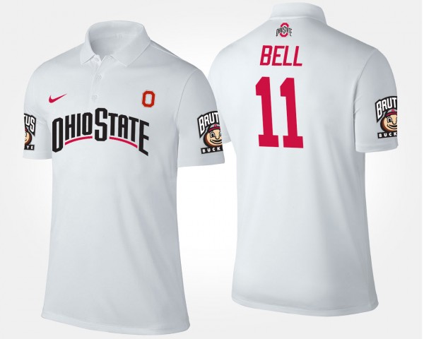 Ohio State Buckeyes Vonn Bell Men's #11 White College Football Polo 2404KGPQ8